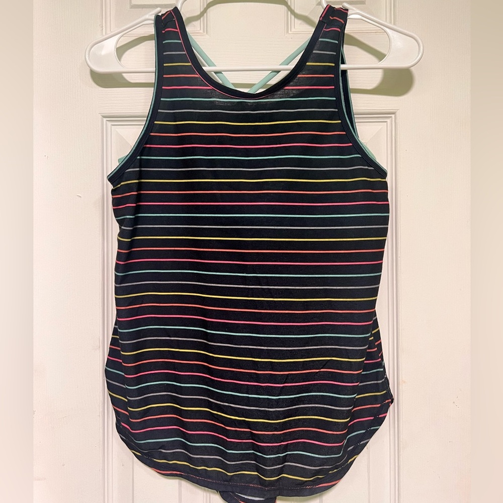Gap Fit Kids Multicolor Striped Tank with Built in Bra